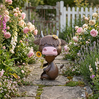 Metal Highland Cow Statue