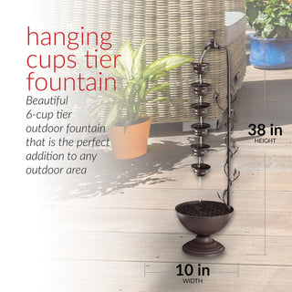 Hanging 6-Cup Tiered Fountain