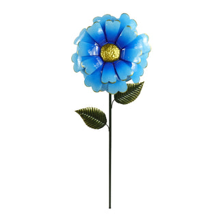 Metal Pink/White/Orange/Blue Flower Stake