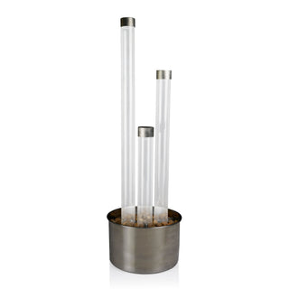 3-Tiered Silver Base Bubble Fountain w/16 Lighting Functions