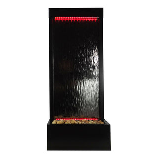 Black-Framed Waterfall Fountain w/ Multi-Color LED and Remote