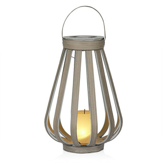 Solar Gray Decorative Lantern with Warm White LED