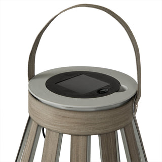 Solar Gray Decorative Lantern with Warm White LED