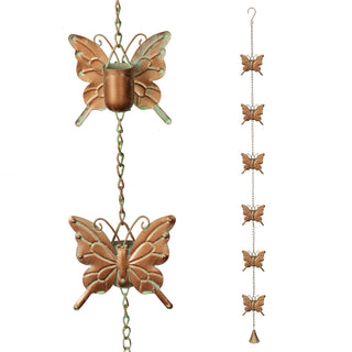 Metal Hanging Butterfly Chain Rain Catcher