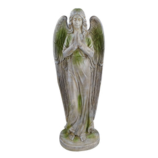 Old World Praying Angel Statue with Mossy Finish