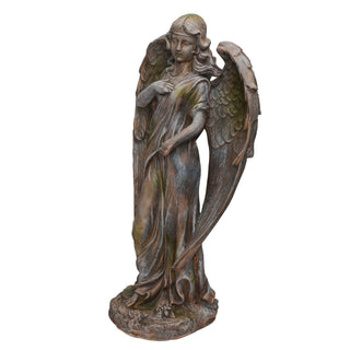 Old World Angel Statue with Mossy Finish