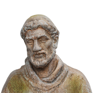 Old World St. Francis Statue w/Bird Feeder with Mossy Finish