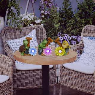 Solar Turtle, Frog & Bird with Tool Decor