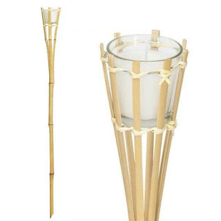 Citronella Bamboo Torch w/Heat Activated Color Change LED