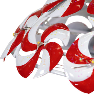 Solar Peppermint Candy Stake with LED Lights