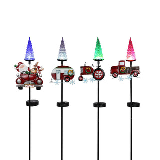 Solar Holiday Vehicle Stake w/Color Changing Tree