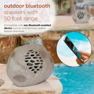 Solar Gray Bluetooth Enabled Rock Speaker