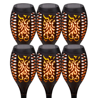 Solar Black Torch Flame Pathway LED Light