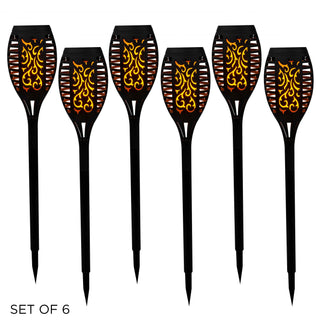 Solar Black Torch Flame Pathway LED Light