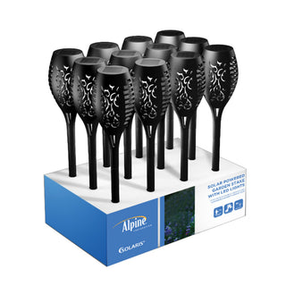 Solar Black Torch Flame Pathway LED Light