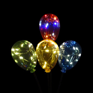 Solar Red, Yellow, Blue & Green Balloon Stake w/LED