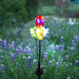 Solar Red, Yellow, Blue & Green Balloon Stake w/LED