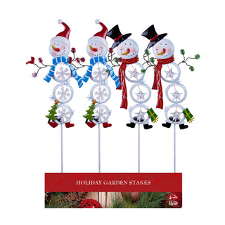 Solar Festive Snowman Color Changing Stake