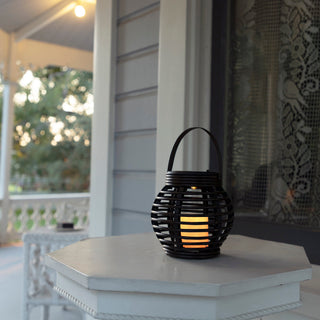Solar Dark Brown LED Candle Lantern with Shepherd's Hook