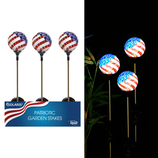Solar Mosaic American Flag Garden Stake