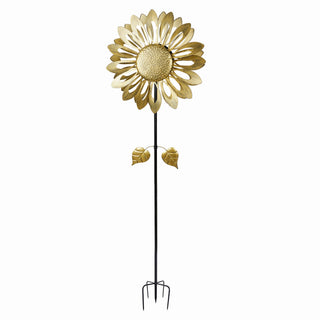 Yellow Sunflower Kinetic Wind Spinner Stake