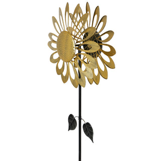Yellow Sunflower Kinetic Wind Spinner Stake