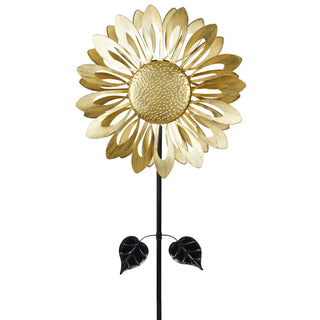 Yellow Sunflower Kinetic Wind Spinner Stake