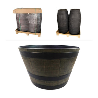 22" Plastic Whiskey Barrel Planter - Pallet of 38