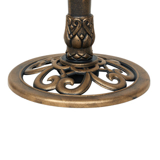 Solar Gold Birdbath with Birds and LED Light