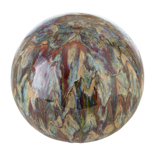 Ceramic Gazing Globe with Running Glaze Finish