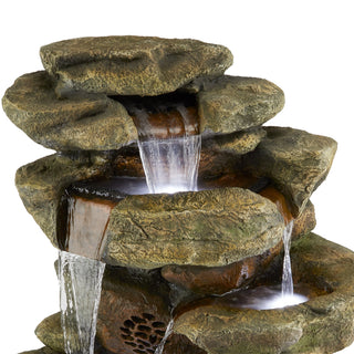 Rainforest Floor Fountain w/ LED Lights and Bluetooth Speaker