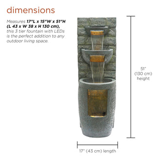 3-Tier Fountain with LED Lights