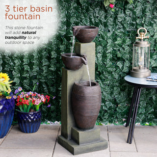 3-Tier Basins Fountain with LED Lights