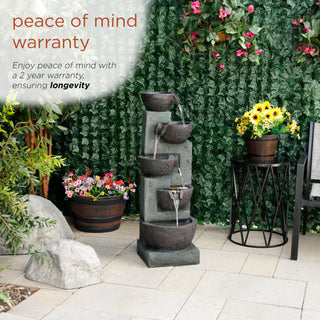 5-Tier Bowls Waterfall Fountain with LED Lights