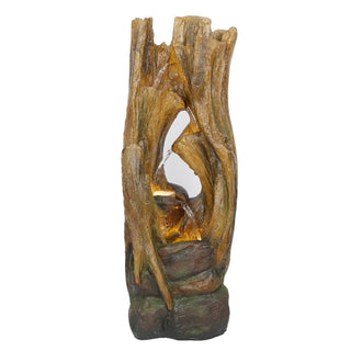 Cascading Tree Trunks Waterfall Fountain with LED Lights