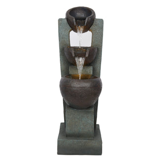 3-Tier Basin Cascading Fountain with LED Lights