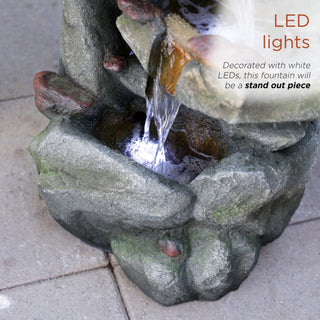 Multi-Level Rock Fountain with LED Lights