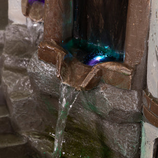 Tower Castle Fountain with Color Changing LED Lights