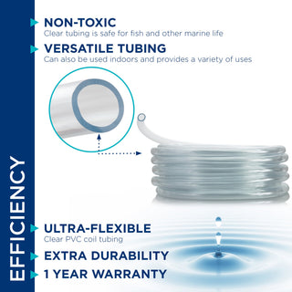 3/8" I.D.x 1/2" O.D.x 1/16" Wall PVC Clear Tubing x 100'Coil