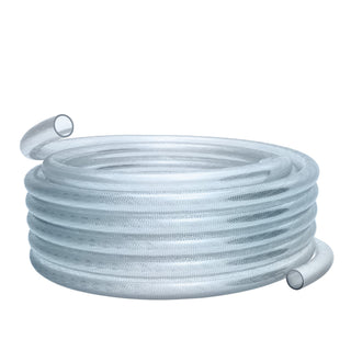 1/4" I.D. x 0.432" O.D. PVC Clear Braided Tubing x 100' Coil