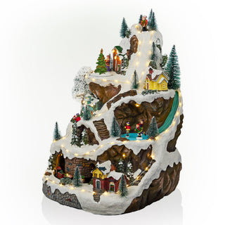 Christmas LED Village, Moving Train, Ice Skaters & Music