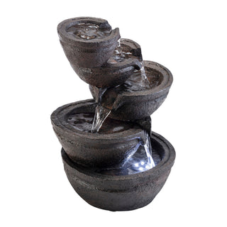 Tiering Bowls Tabletop Fountain with LED Lights
