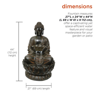 Brown Buddha Fountain with LED Lights