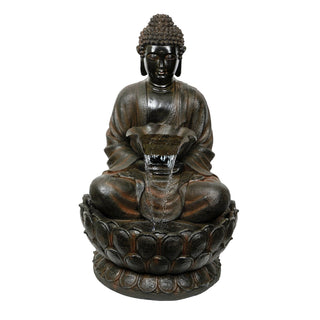 Brown Buddha Fountain with LED Lights