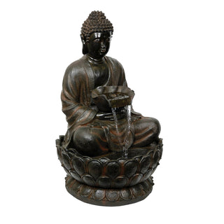 Brown Buddha Fountain with LED Lights