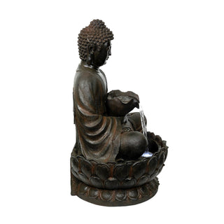 Brown Buddha Fountain with LED Lights