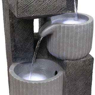 5-Tiered Pot Fountain with LED Lights