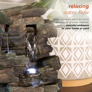 Cascading Tabletop Fountain with LED Lights