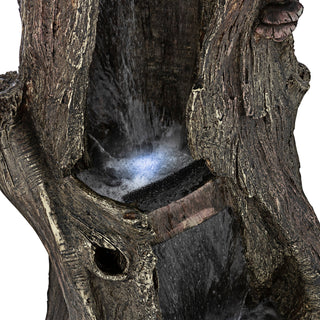 Rainforest Waterfall Tree Trunk Fountain with LED lights
