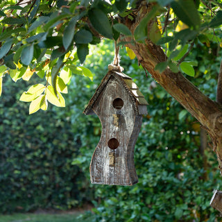 Green Swirly Wooden Birdhouse